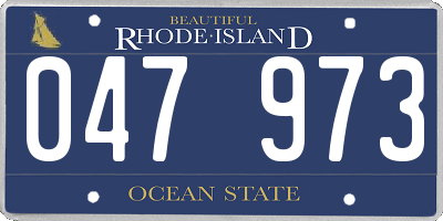 RI license plate 047973