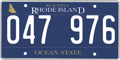 RI license plate 047976