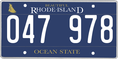 RI license plate 047978
