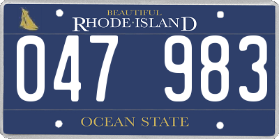 RI license plate 047983