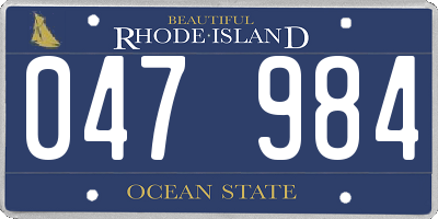 RI license plate 047984
