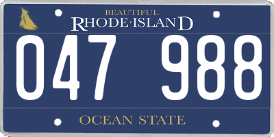 RI license plate 047988