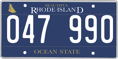 RI license plate 047990