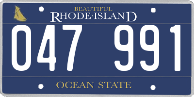 RI license plate 047991