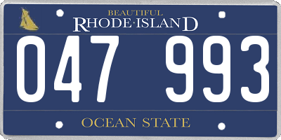 RI license plate 047993