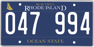 RI license plate 047994