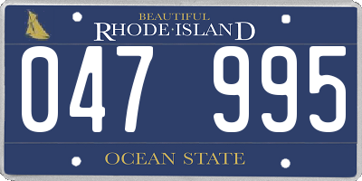 RI license plate 047995