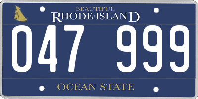 RI license plate 047999