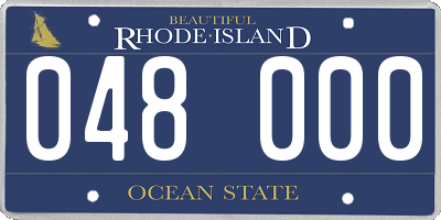 RI license plate 048000