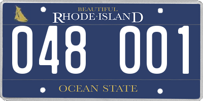 RI license plate 048001