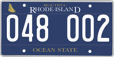 RI license plate 048002