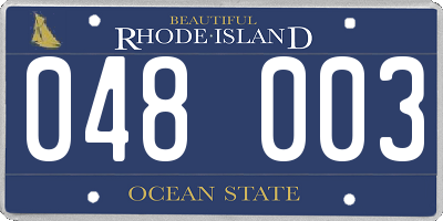 RI license plate 048003