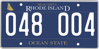 RI license plate 048004