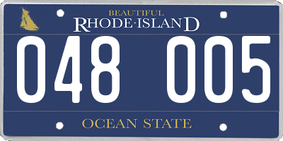 RI license plate 048005