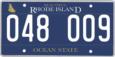 RI license plate 048009