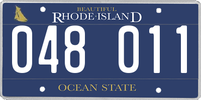RI license plate 048011
