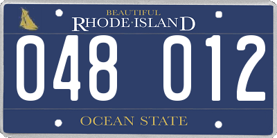 RI license plate 048012