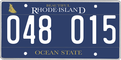 RI license plate 048015