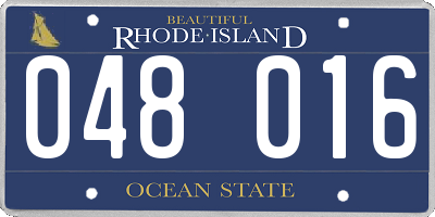 RI license plate 048016