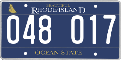 RI license plate 048017