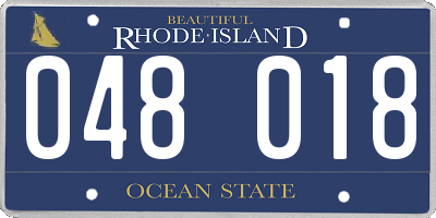 RI license plate 048018