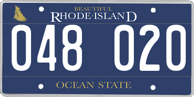RI license plate 048020