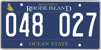 RI license plate 048027