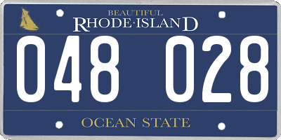 RI license plate 048028
