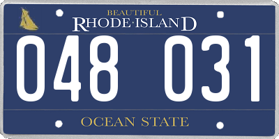 RI license plate 048031