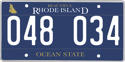 RI license plate 048034