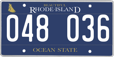 RI license plate 048036