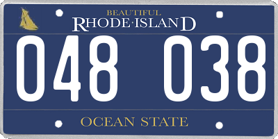 RI license plate 048038