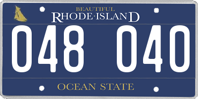 RI license plate 048040