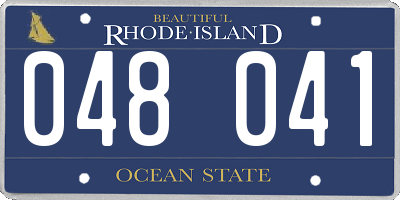 RI license plate 048041