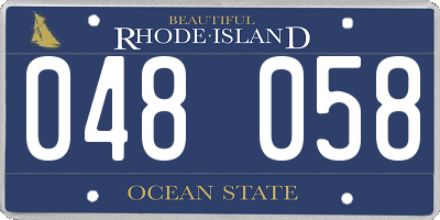 RI license plate 048058