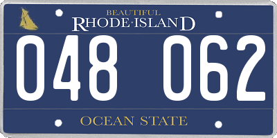 RI license plate 048062