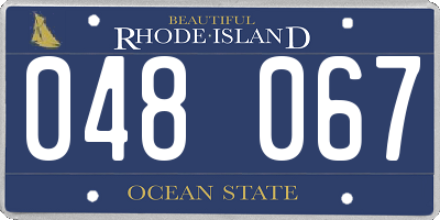 RI license plate 048067