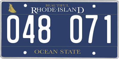 RI license plate 048071