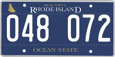 RI license plate 048072