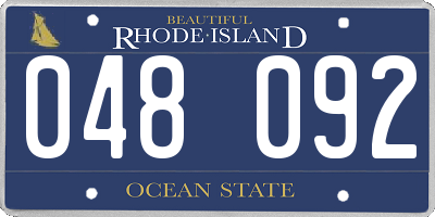 RI license plate 048092