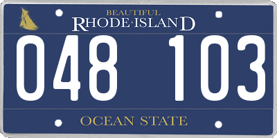 RI license plate 048103