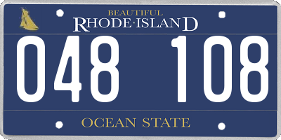 RI license plate 048108