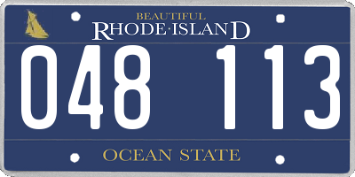RI license plate 048113