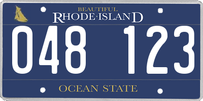 RI license plate 048123