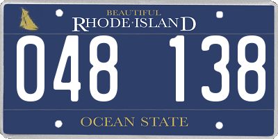 RI license plate 048138