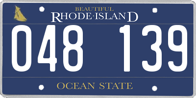 RI license plate 048139