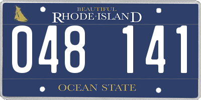 RI license plate 048141