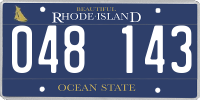 RI license plate 048143