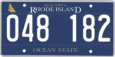 RI license plate 048182