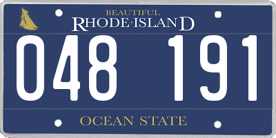 RI license plate 048191